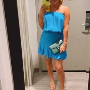DO+BE Blue Strapless Sundress Cocktail